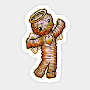 golden angel yarn doll Sticker